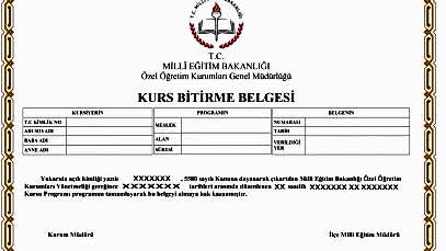 meb onaylı sertifika